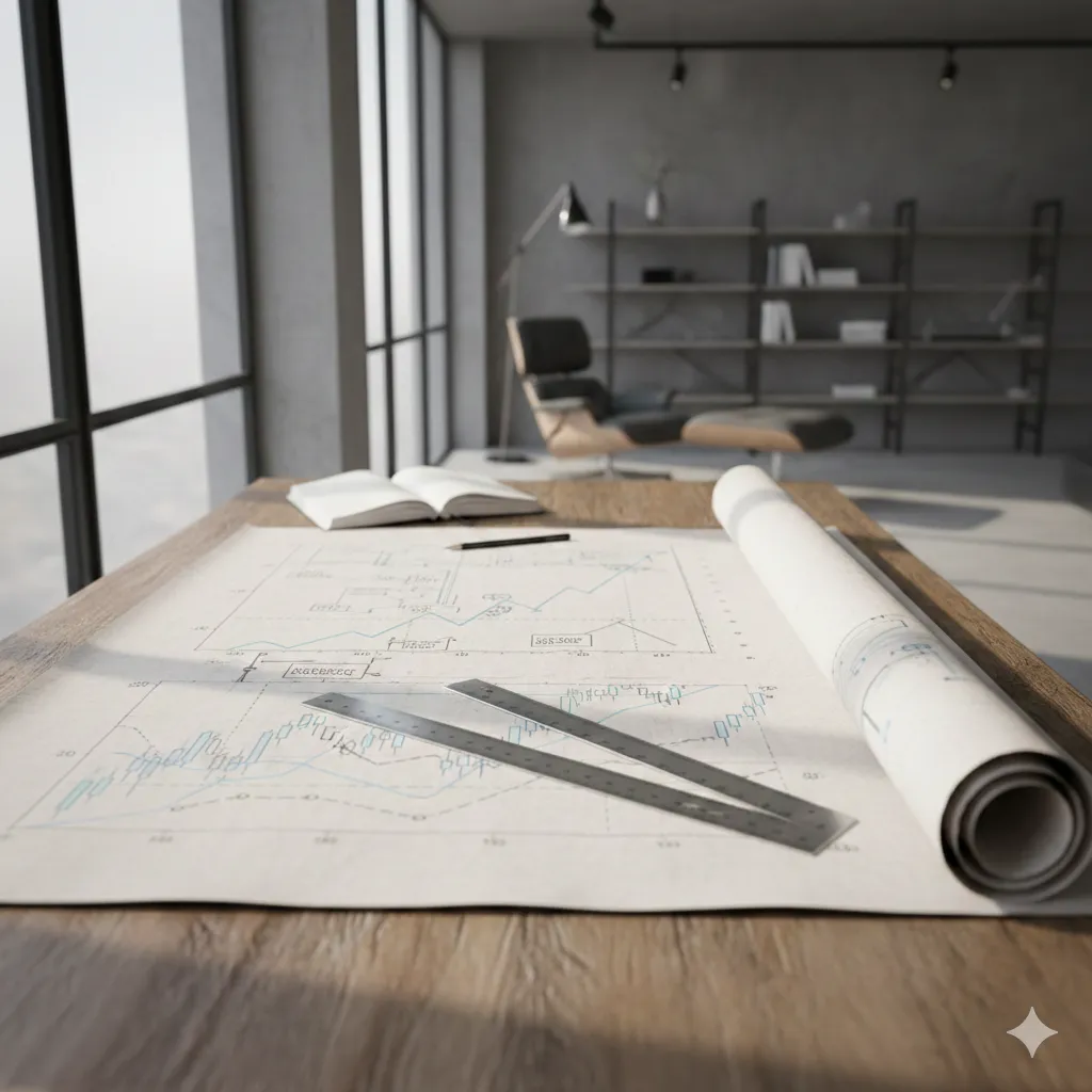 Subtle abstract planning interface background